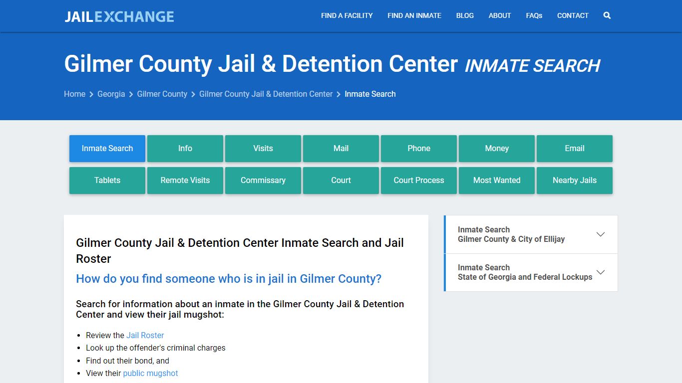 Gilmer County Jail & Detention Center Inmate Search